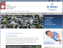Tablet Screenshot of marien-hospital-dueren.de
